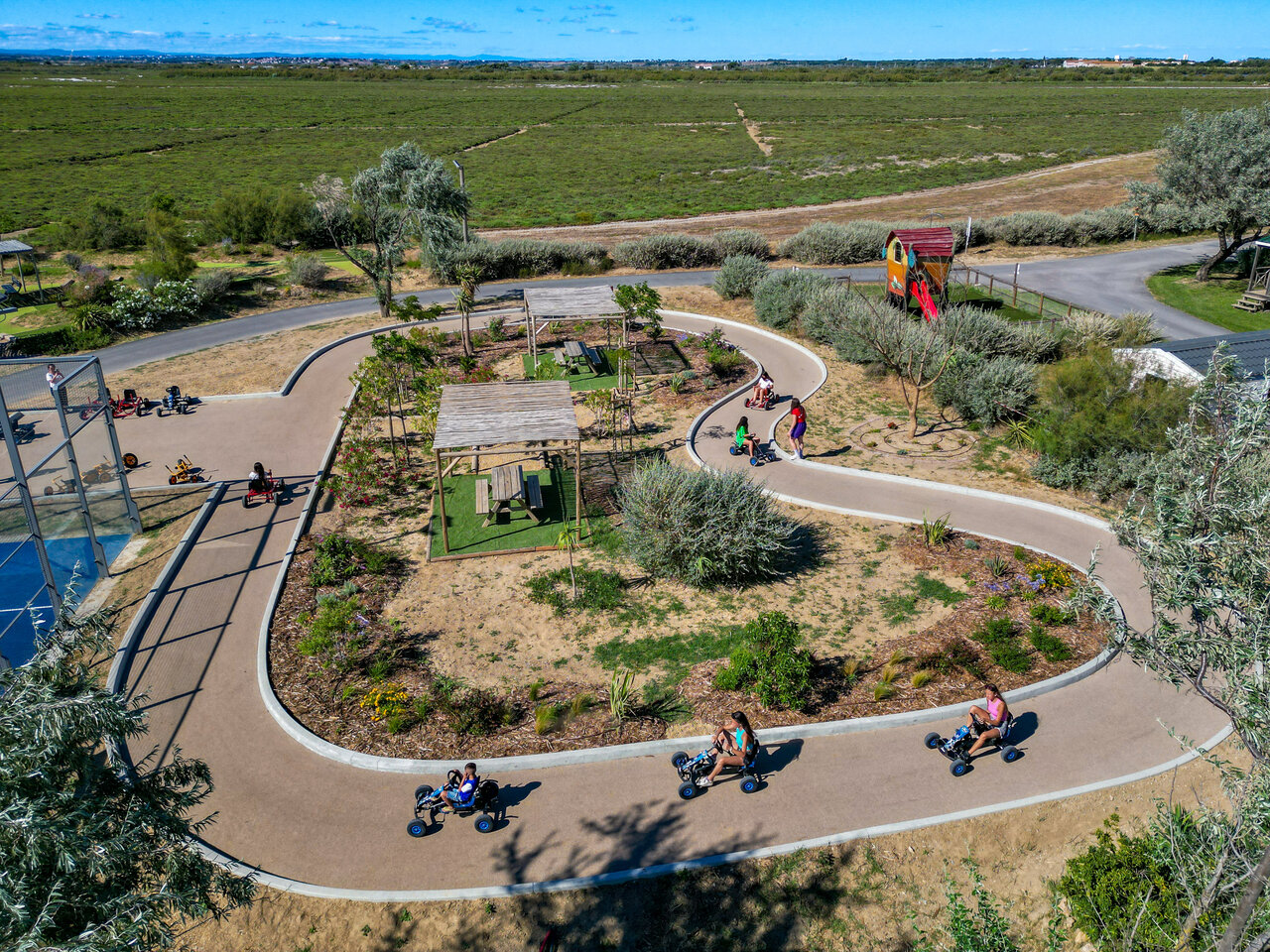 Pedal kart track and playground at CAPFUN Grande Cosse campsite in Saint Pierre la Mer (11).