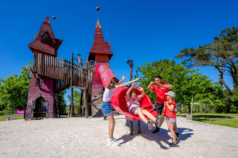 Carabouille playground - Giant slide and children's playground at CAPFUN Grand Large campsite.