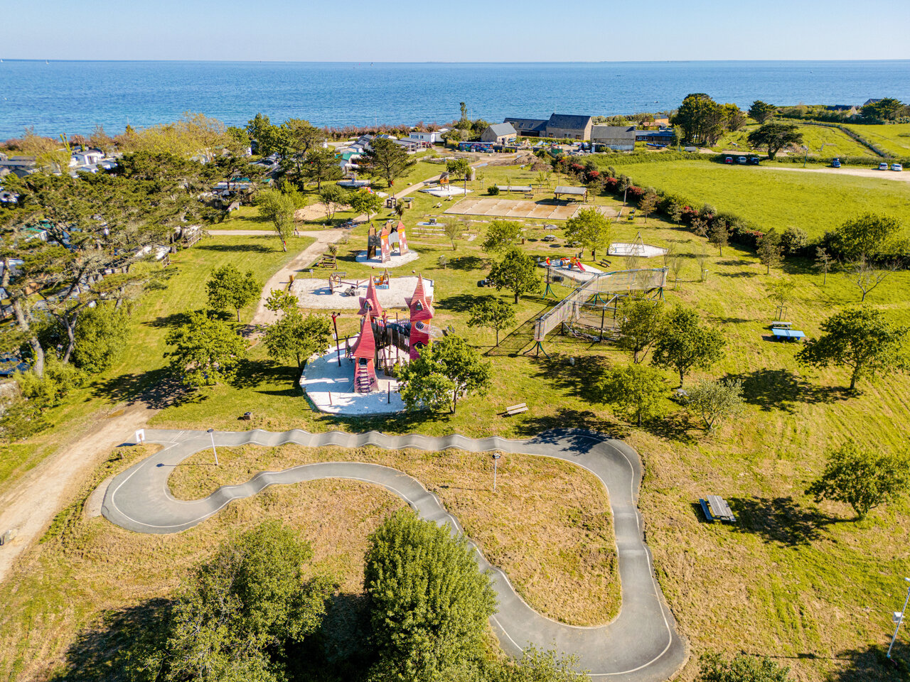Pumptrack, playground, multisport field at CAPFUN Grand Large campsite, FOUESNANT.