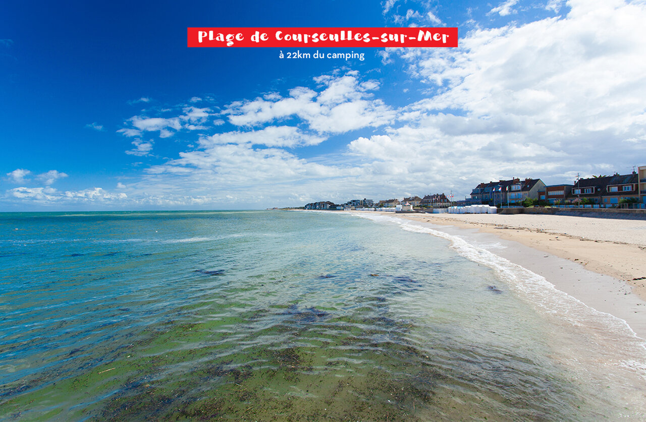 Courseulles-sur-Mer beach, seaside destination near the campsite in Normandy.