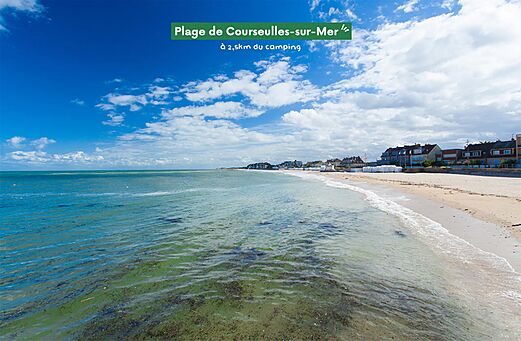 Courseulles-sur-Mer beach, a beautiful sandy stretch near the campsite.