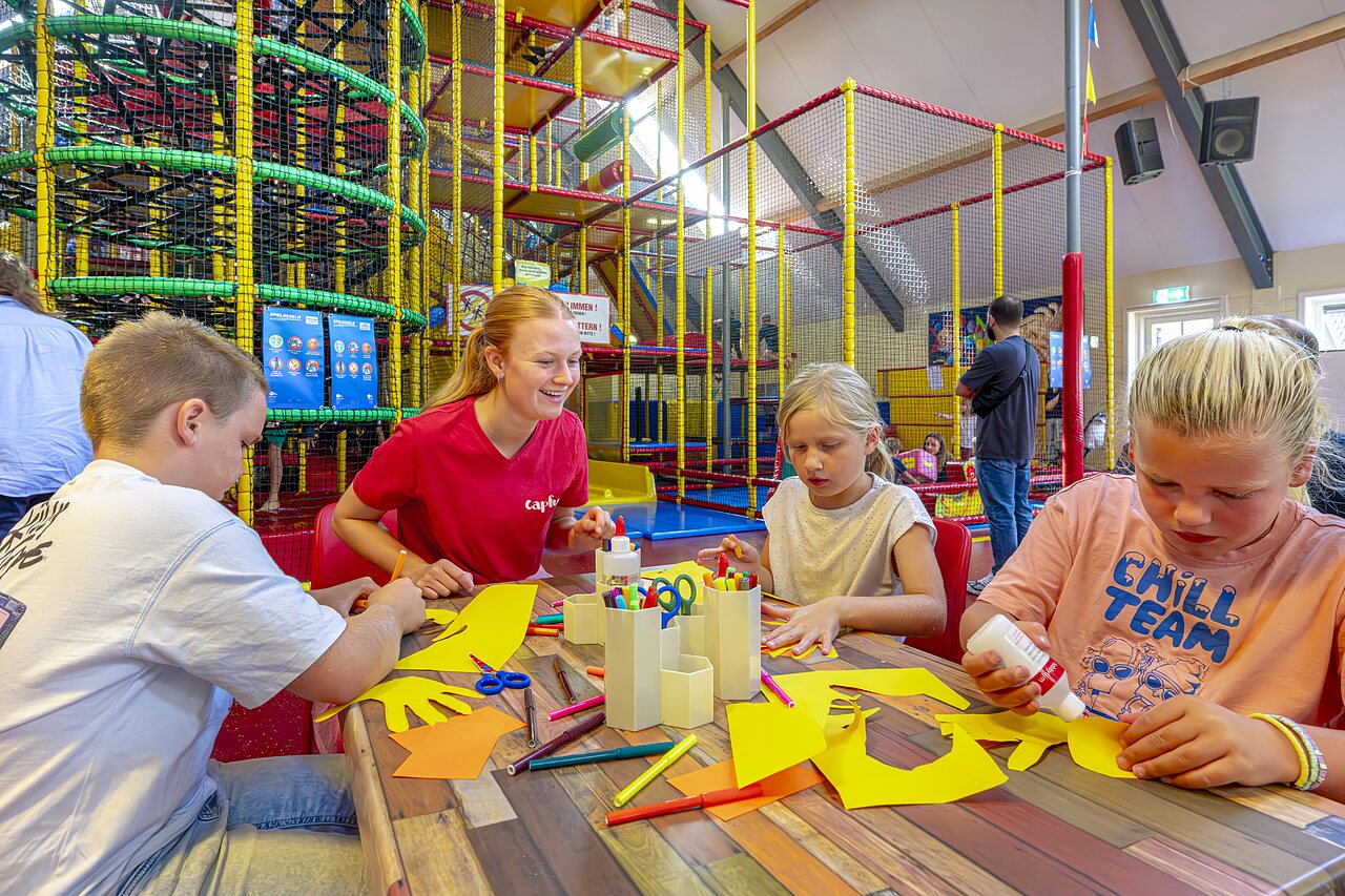 Creative children and indoor play area at CAPFUN IJsselstrand campsite in Doesburg.