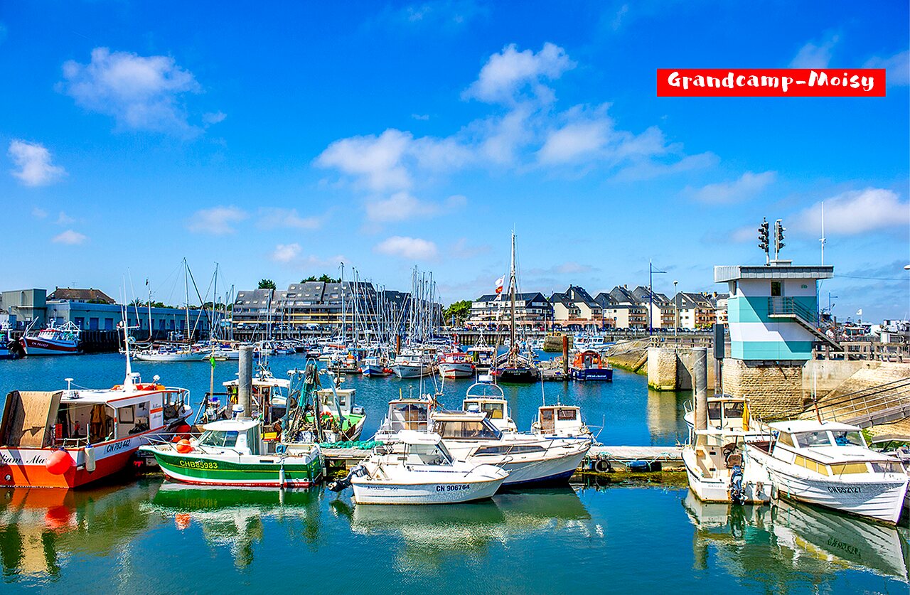 Lively fishing and yachting port in Grandcamp-Maisy, Normandy, worth visiting.