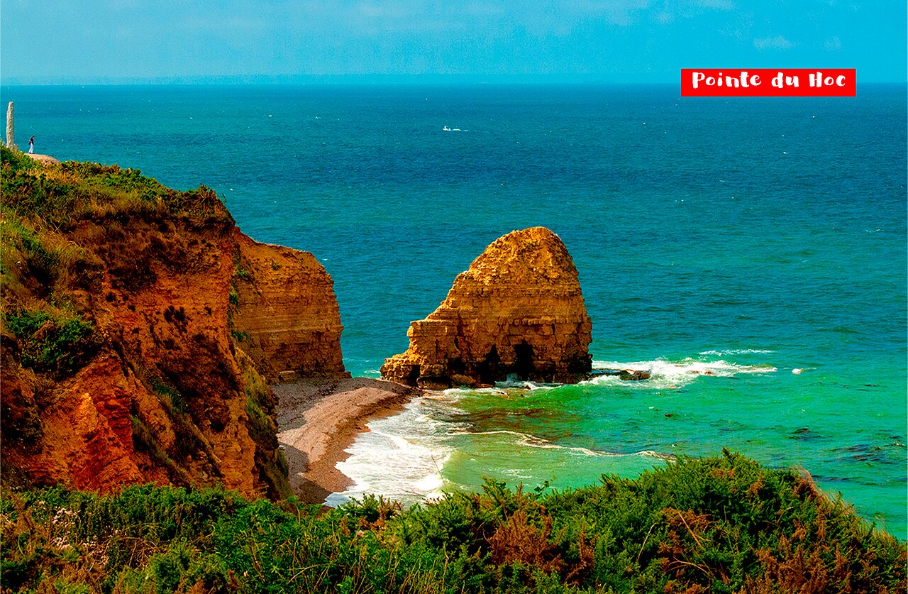 Pointe du Hoc, historic site and impressive cliffs to visit in Normandy.