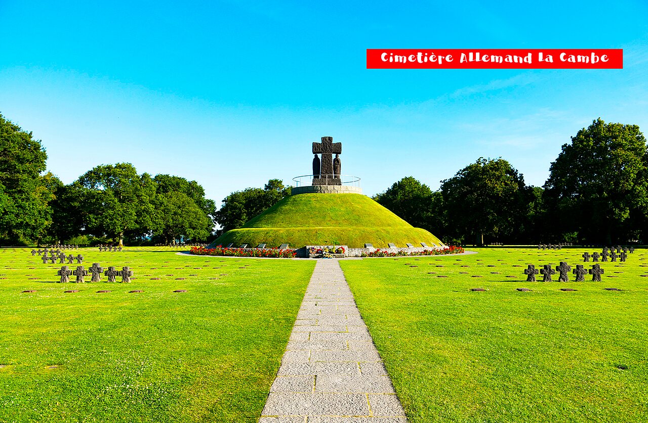 German military cemetery La Cambe, historical site to visit in Normandy.