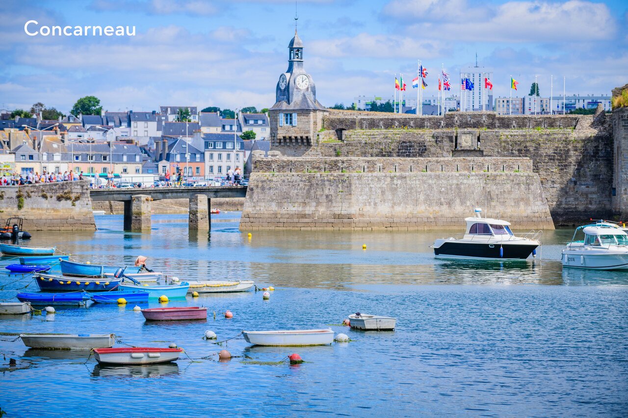 Walled city of Concarneau, historic site in Southern Brittany.