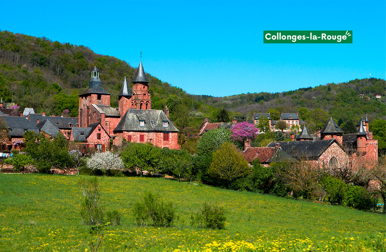 Medieval village of Collonges-la-Rouge, a tourist site to visit near the campsite.