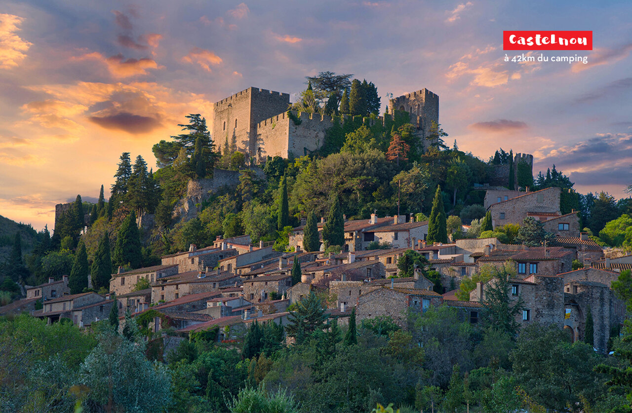 Medieval village of Castelnou with its perched castle, Pyr�n�es-Orientales, to visit.