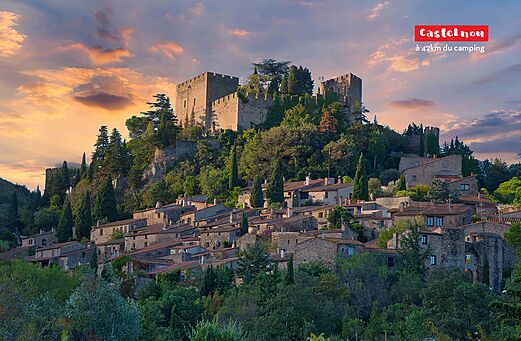 Medieval village of Castelnou and its castle, a place to visit near Perpignan.