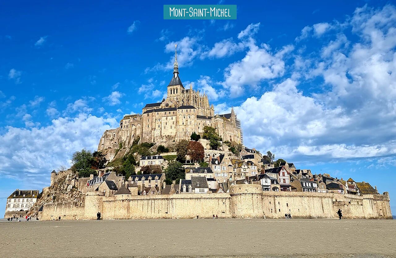 Mont-Saint-Michel, architectural wonder and historic site in Normandy to visit.