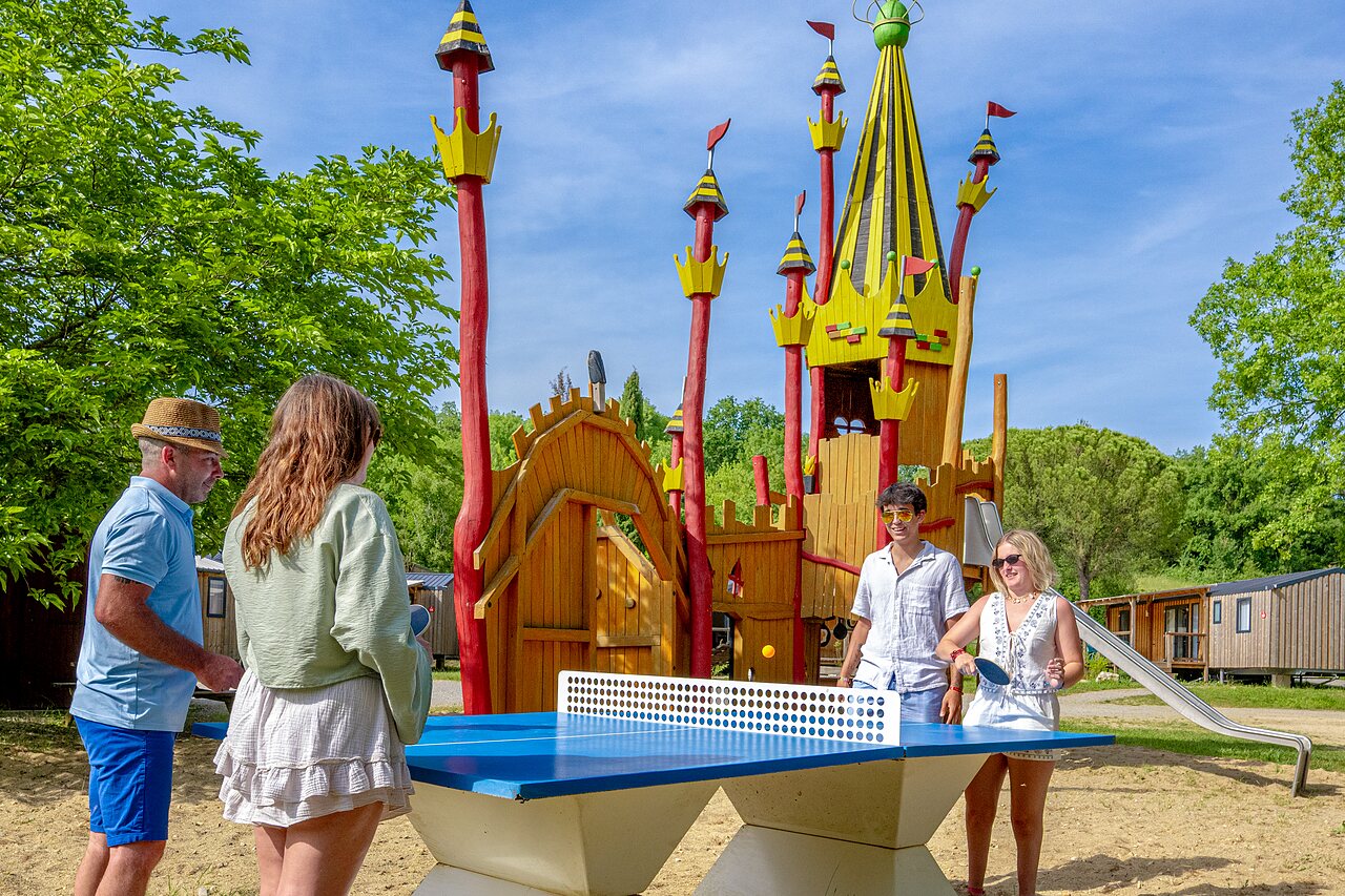 Playground, table tennis at CLICOCHIC Les Secrets de Padirac campsite.
