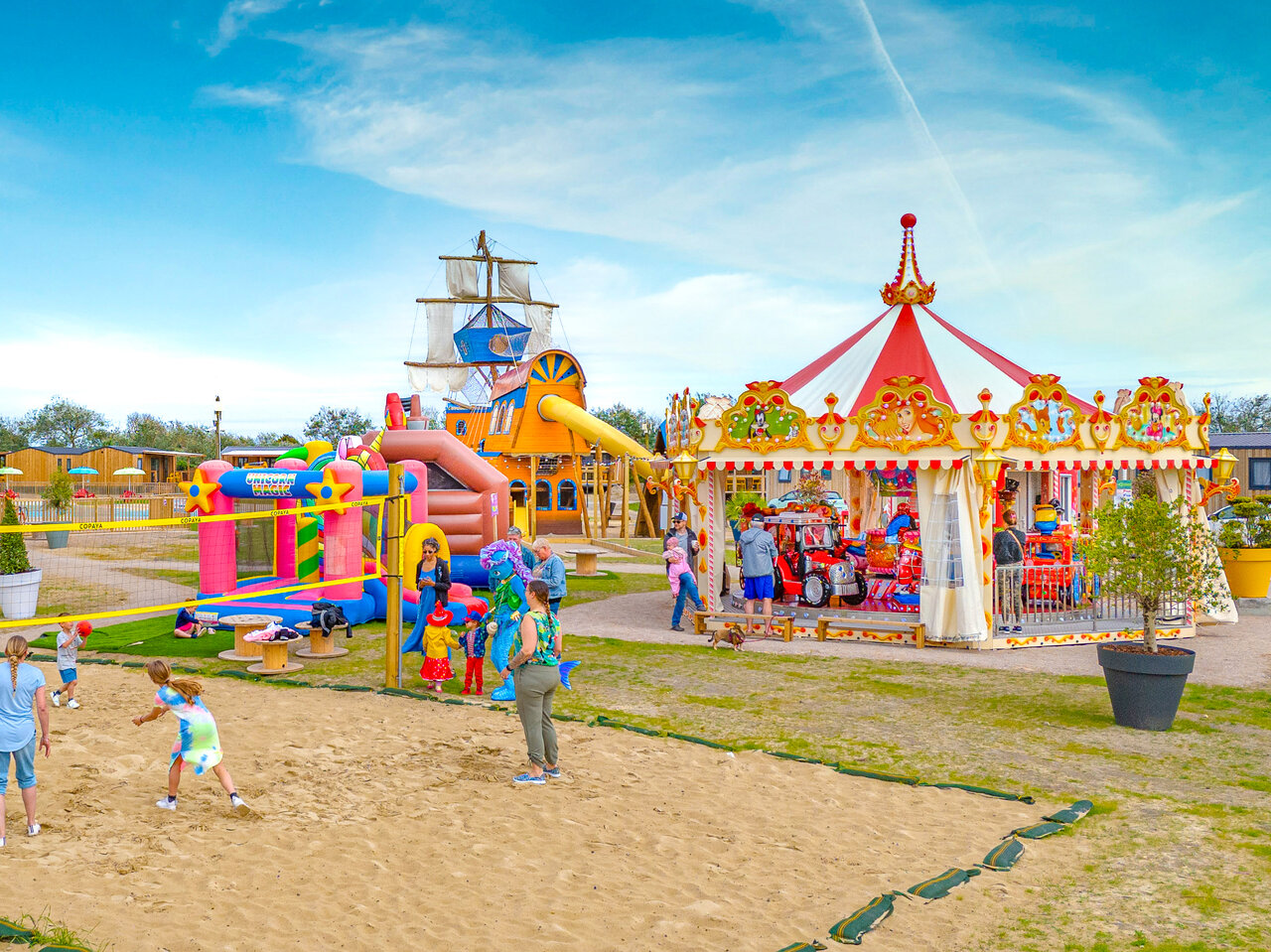 Children's activities at VAGUES OCEANES Licorne campsite in Dunkerque (59).