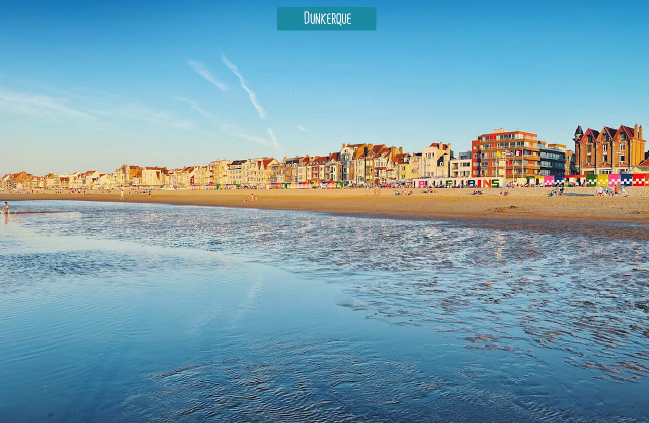 Malo-les-Bains beach and colorful seafront to visit in Dunkerque (59).
