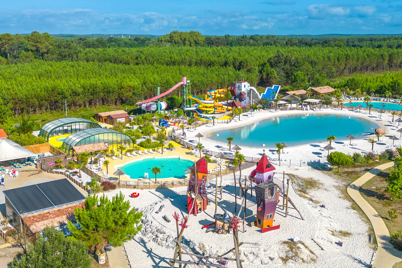 Water park, slides, lagoon and playground at CAPFUN Lila campsite, LINXE (40).