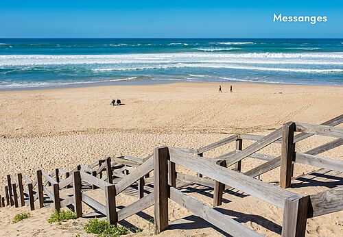 Fine sandy beach and ocean in Messanges, a town to visit.