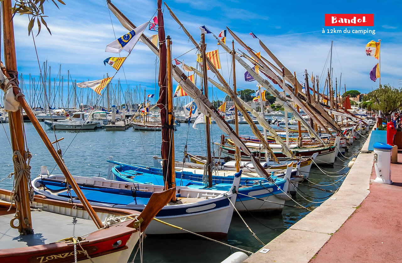 Port of Bandol with traditional boats and yachts, a city to visit in the Var.