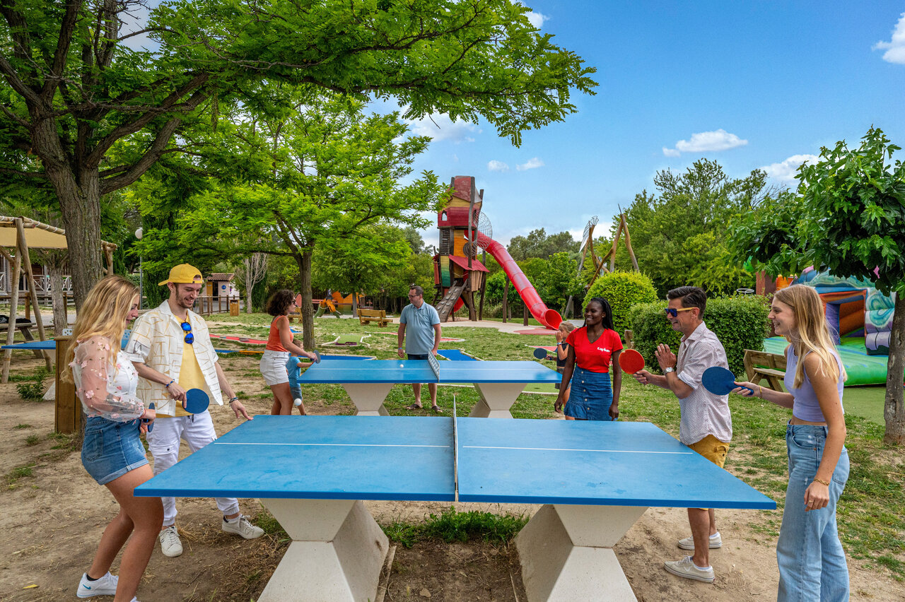 Table tennis, playground at CAPFUN Malissonne in LA CADIERE D'AZUR (83).