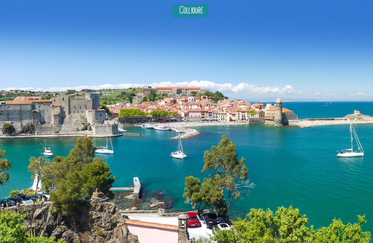 Collioure, coastal town with port, royal castle, to visit near the campsite.