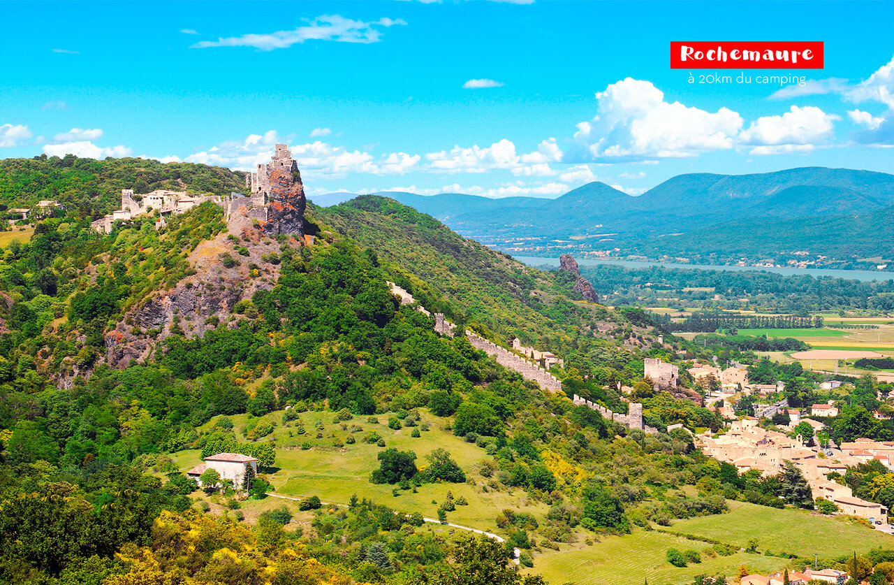 Medieval village of Rochemaure and its perched castle, Ard�che, to visit.
