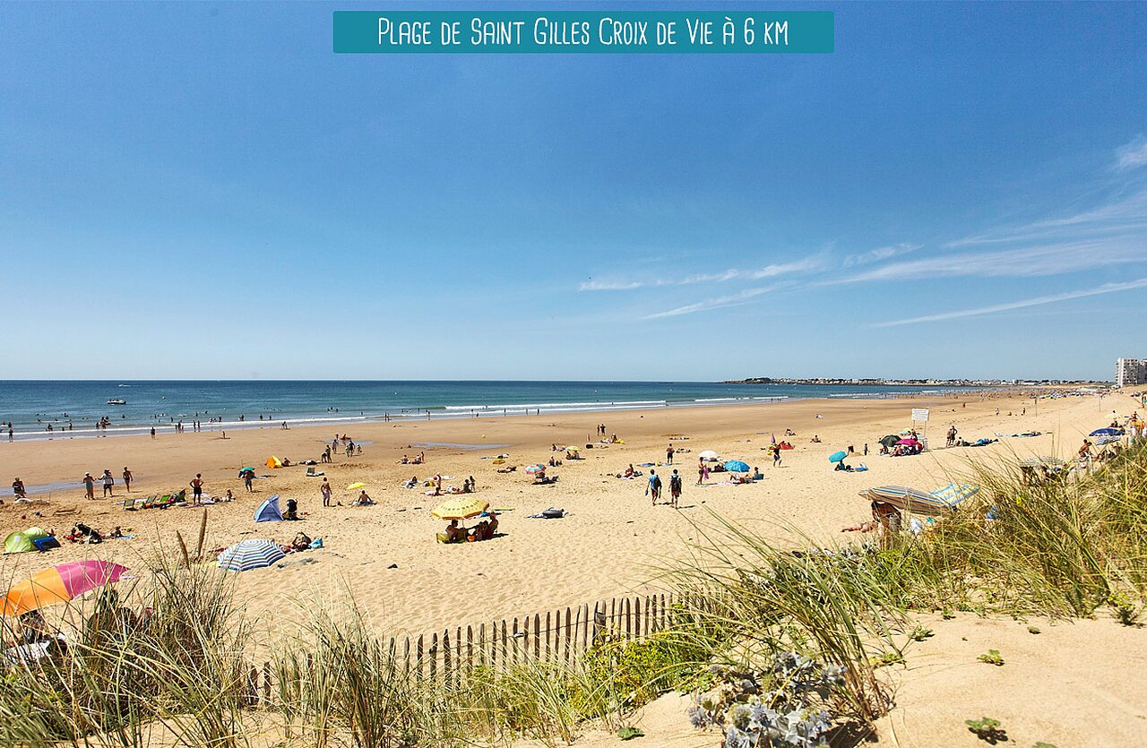 Large beach of Saint Gilles Croix de Vie, tourist spot in Vend�e.