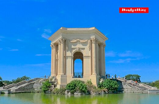 Historic monument Château d'eau du Peyrou to visit in Montpellier, Occitania.