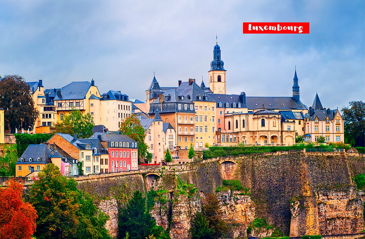 Luxembourg City, Grand Duchy capital, with its historic buildings.