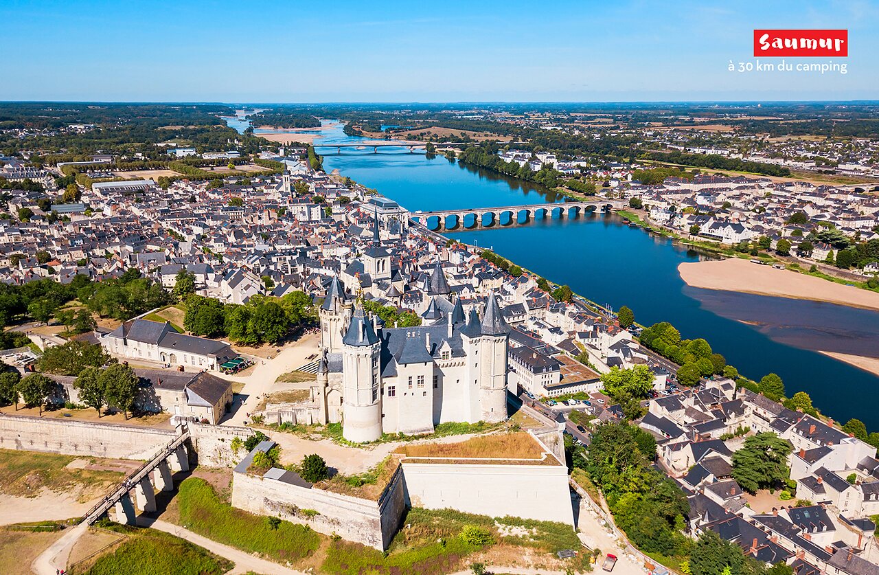 Saumur Castle and Loire River, historic city to visit near the campsite.