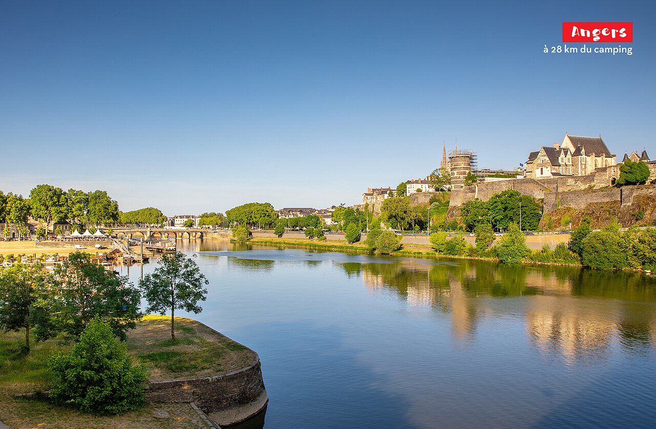 Angers Castle and Maine river, historic city to visit nearby.