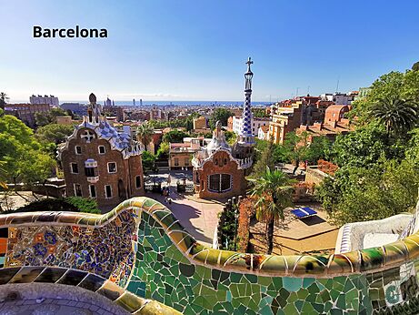 Park Güell in Barcelona, a must-visit tourist attraction near the camping.