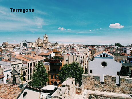 Panoramic view of the historic city of Tarragona, Spain.