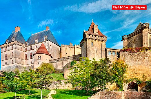 Biron Castle, historic monument to visit near Biron in Dordogne.