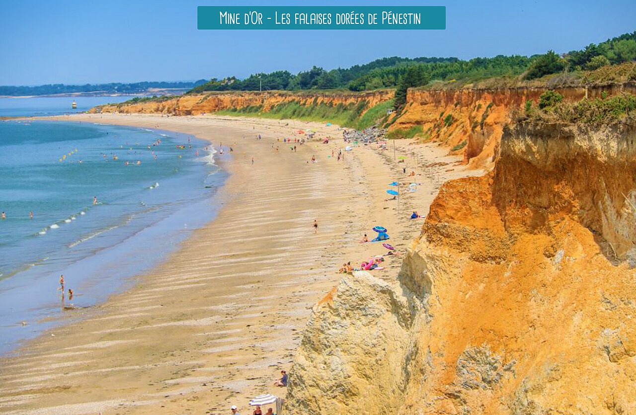 Golden cliffs of P�nestin, fine sandy beach to visit in Morbihan.