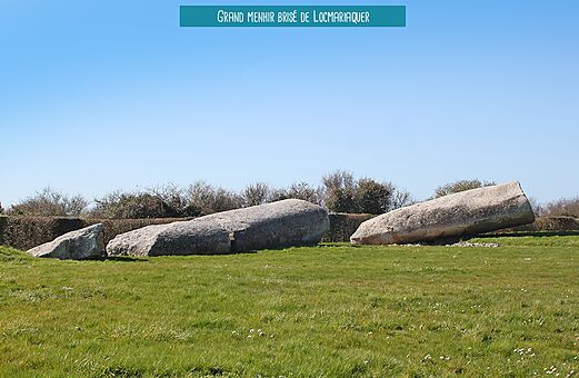 Great Broken Menhir of Locmariaquer, historic megalithic site in Southern Brittany.