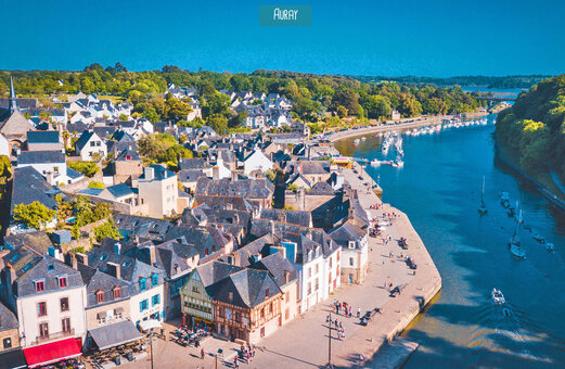 Port of Saint-Goustan in Auray, charming historic town in Brittany.