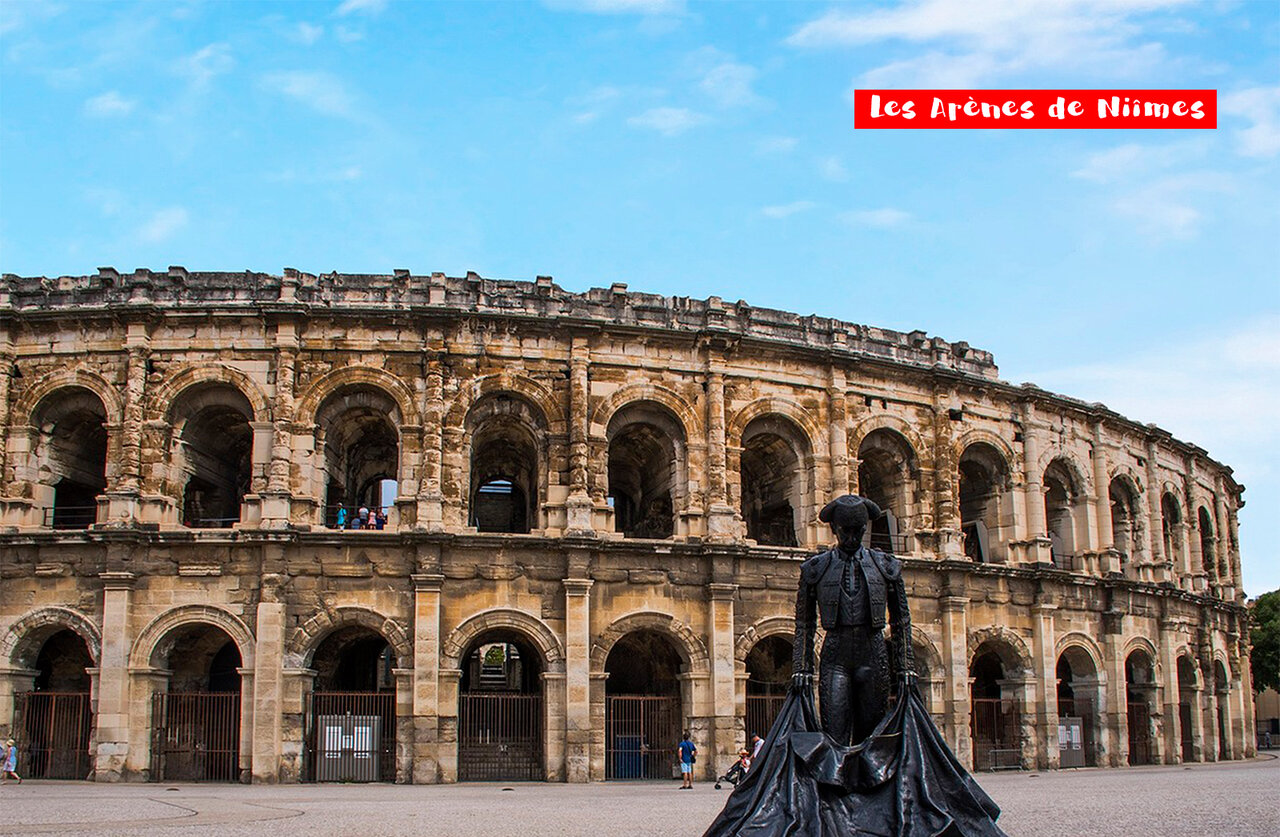 Roman amphitheater of N�mes, historic monument to visit in Occitania.
