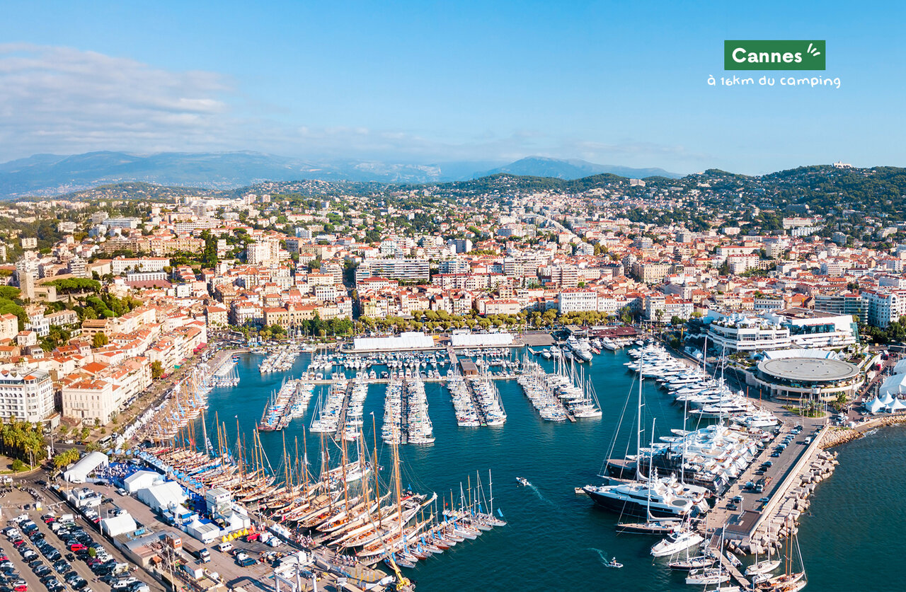 Port of Cannes with yachts, a city to visit on the French Riviera.