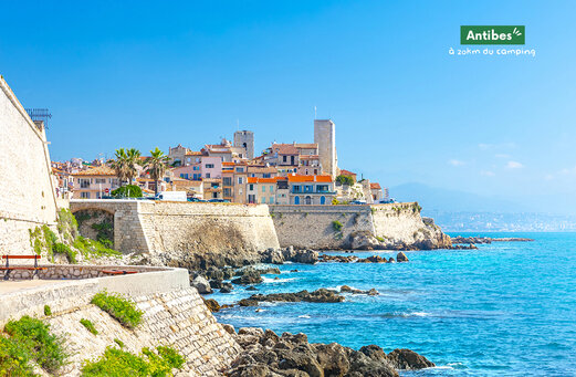 Old town of Antibes and its ramparts, tourist destination on the French Riviera.