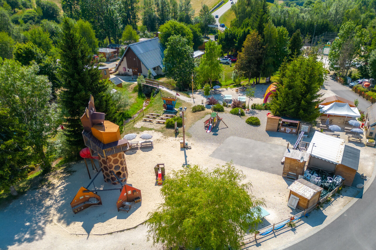 Large children's play complex at CAPFUN Oursi�re campsite in Villard de Lans.