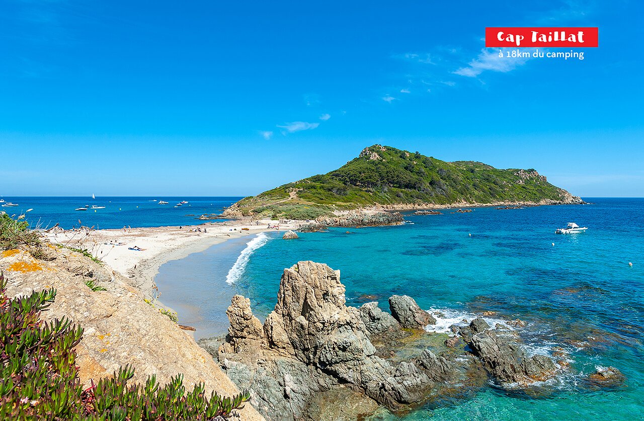 Fine sandy beach and turquoise waters of Cap Taillat, near Grimaud.