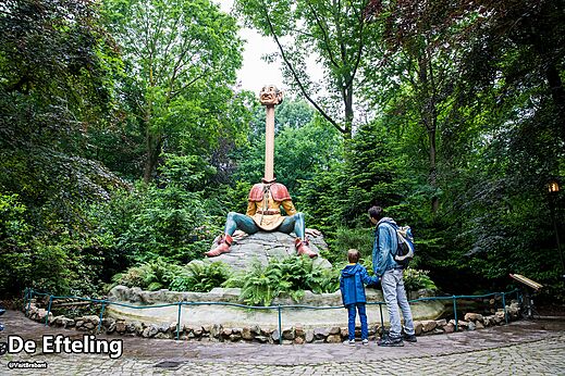 Fantastic statue of the long-necked giant, Efteling theme park, Brabant, Netherlands.