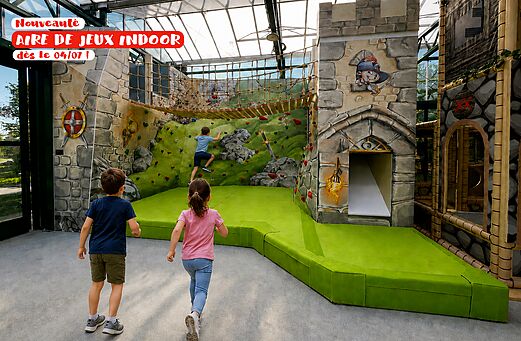 Indoor play area children at CAPFUN Les Portes du Beaujolais campsite Anse.