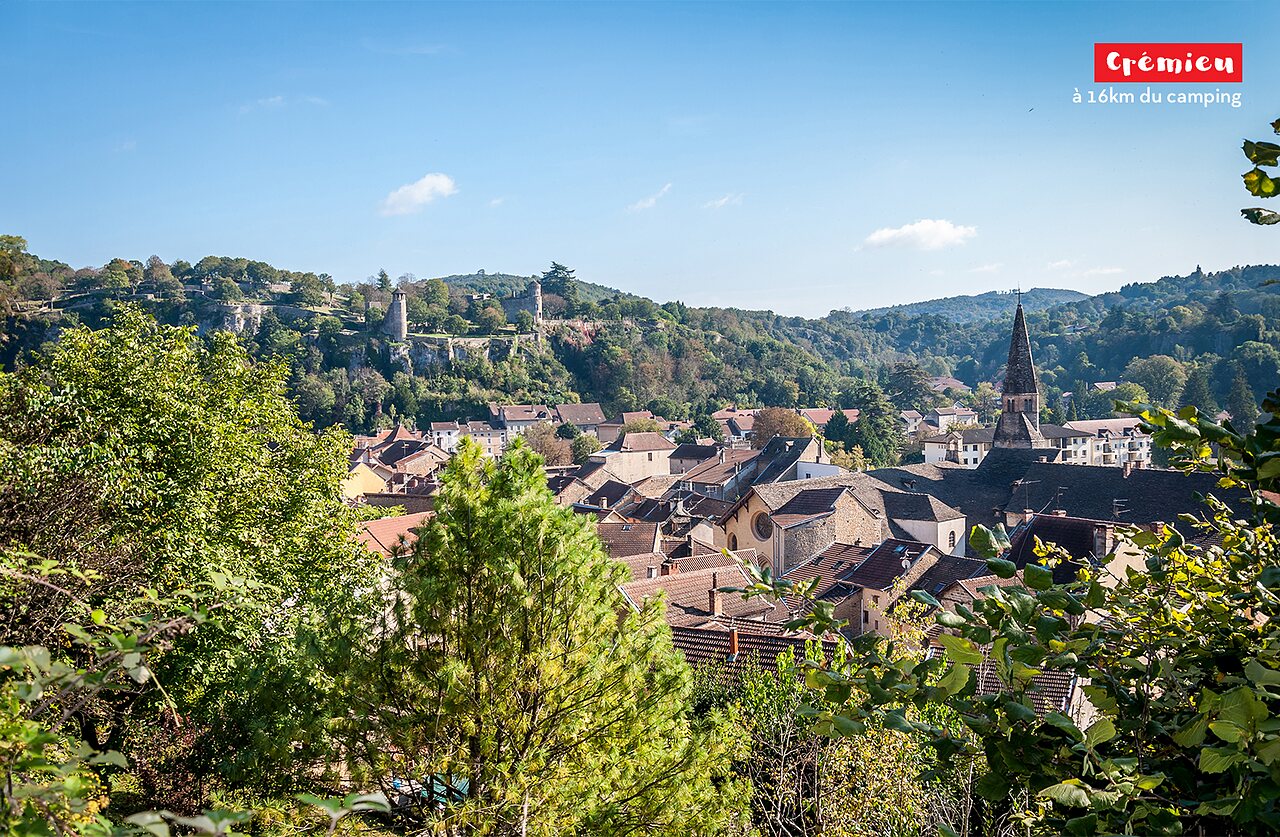 Medieval town Cr�mieu with church, a place to visit near the campsite.