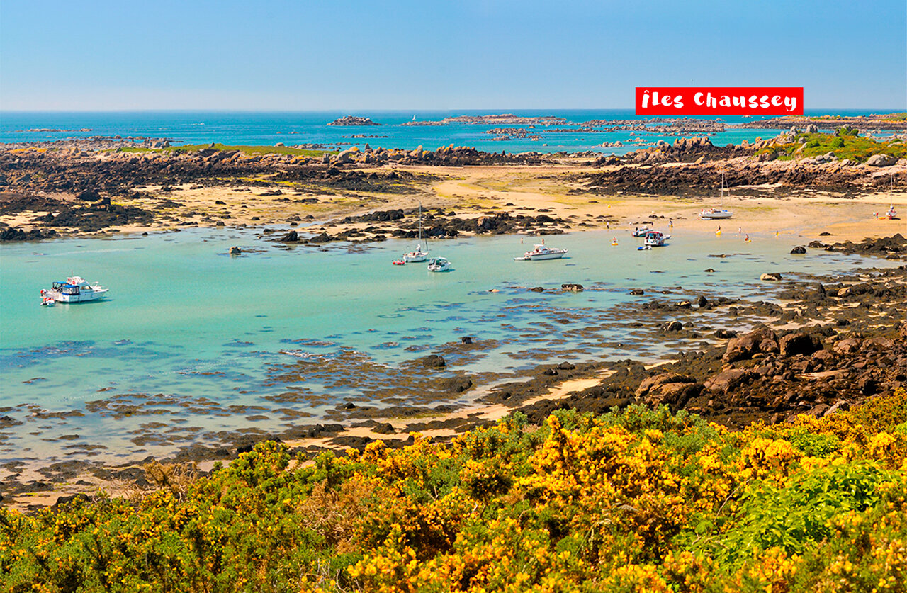 Chausey Islands, rocky archipelago and sandy beaches in Normandy.