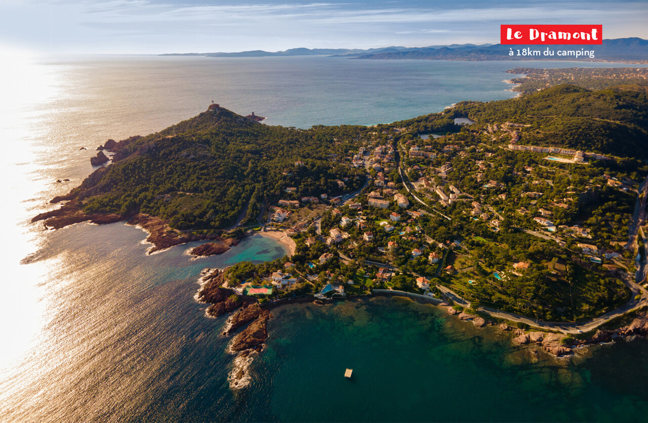 Le Dramont, beautiful coastal cape with lighthouse and beaches near Fr�jus.