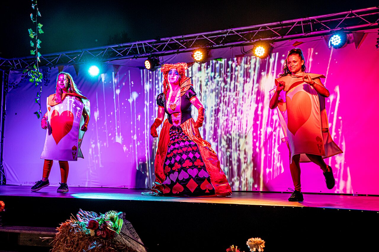 Animation show costumed characters at CAPFUN Saint Laurent campsite in LA FORET FOUESNANT (29).