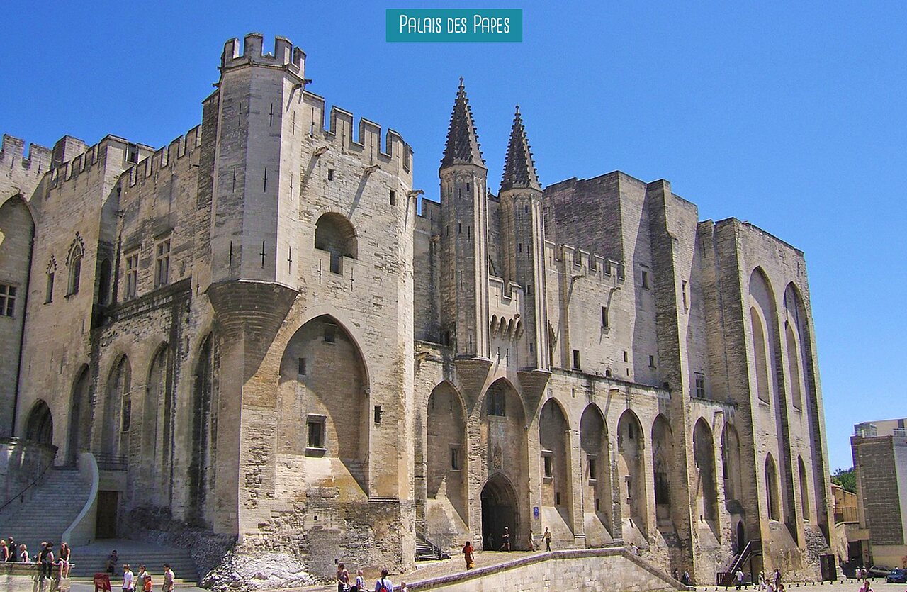 Papal Palace, impressive historic monument to discover in Avignon, Provence.