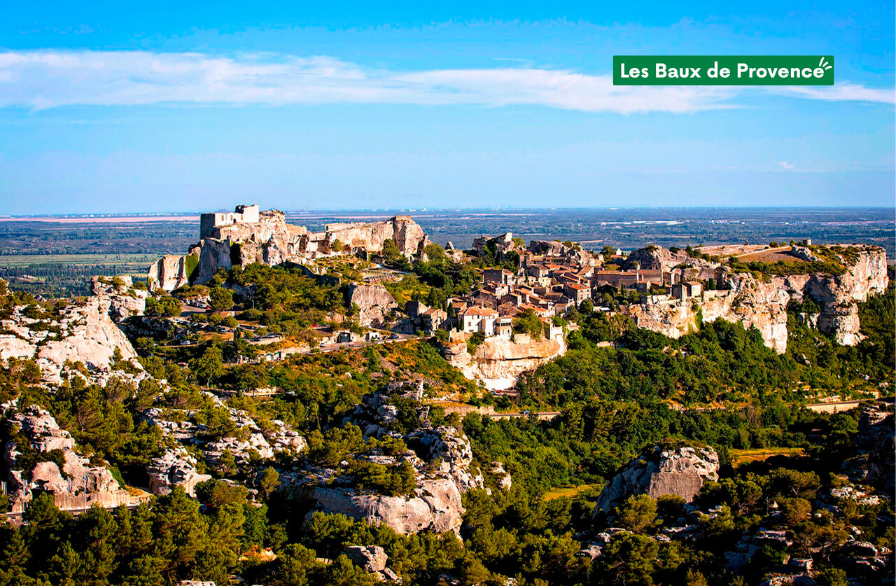 Medieval hilltop village Les Baux de Provence, a historic site to visit.