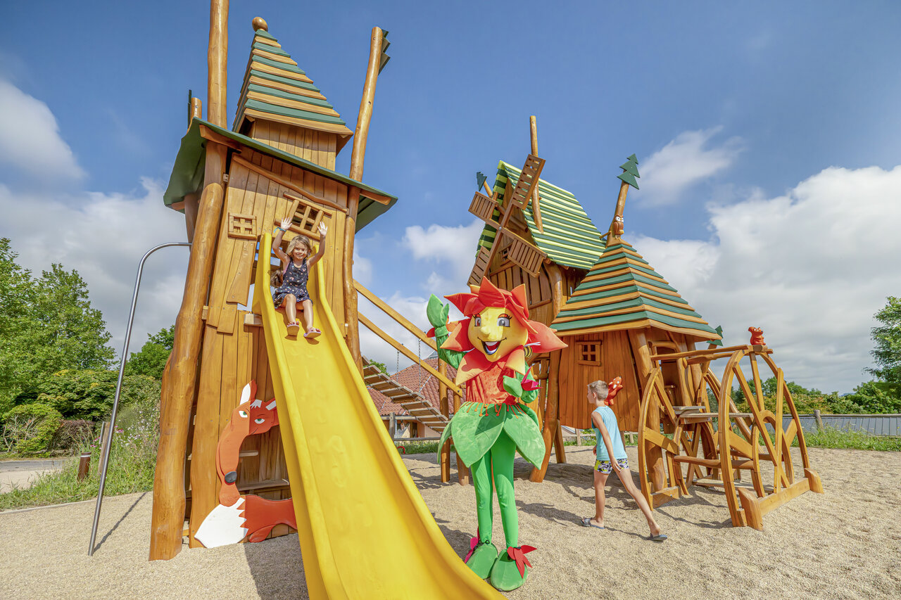 Slide, playground at CLICOCHIC Source du Jabron campsite in Comps.