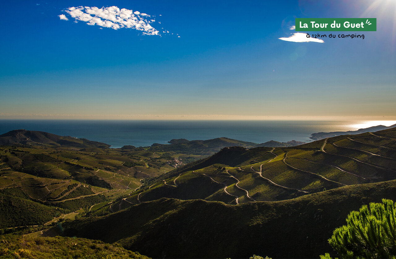 Panoramic view of La Tour du Guet, a place to visit near Argel�s-sur-Mer.