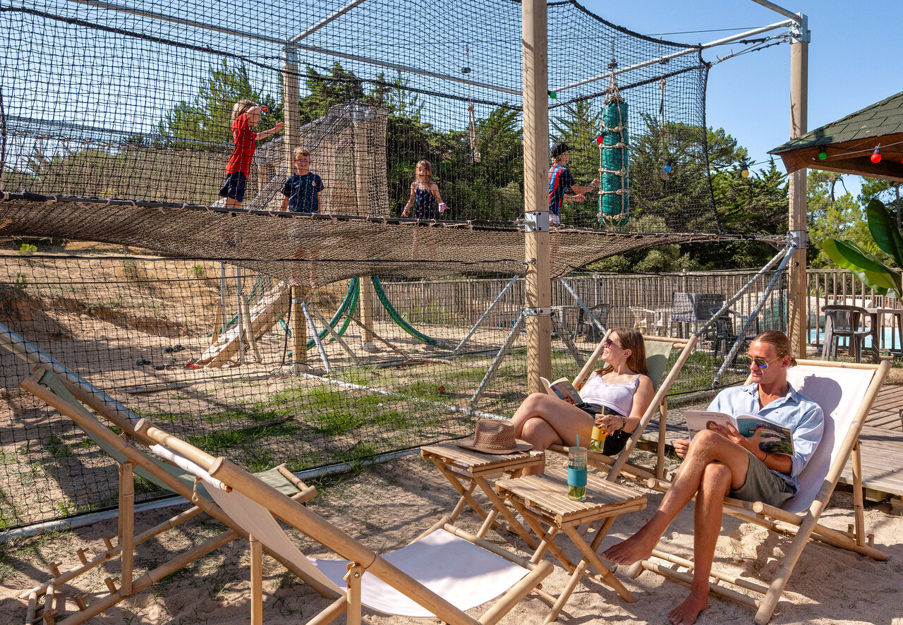 Net play area at CLICOCHIC Plage des Tonnelles campsite in Saint-Jean-de-Monts.